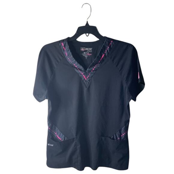 Greys Anatomy By Barco Scrub Shirt Womens L Short Sleeve V-Neck Active Stretch - Picture 1 of 8